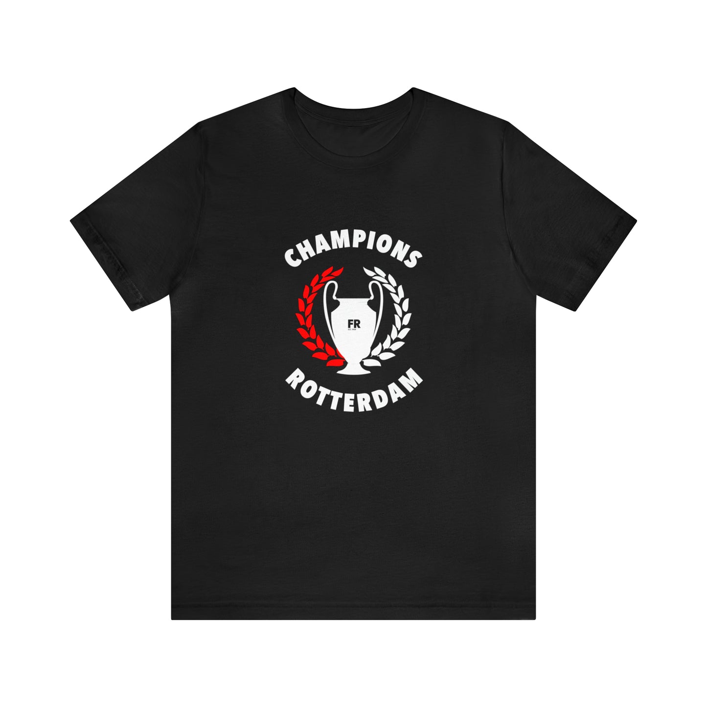 T-shirt regular zwart - kids - Champions Rotterdam - logo voor groot