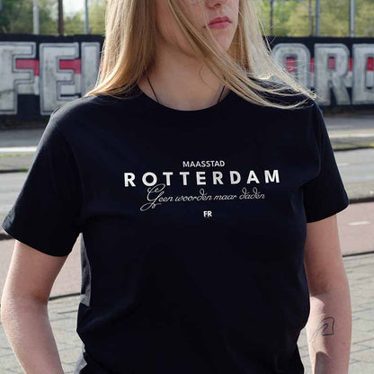 T-shirt regular - Rotterdam - Geen woorden maar daden - logo voor groot