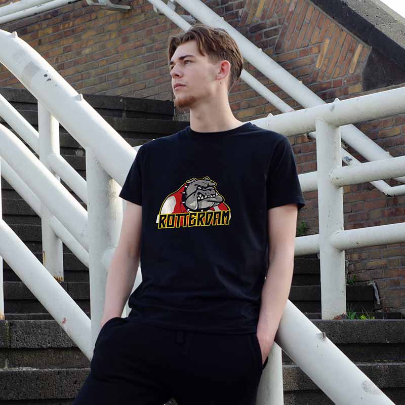 T-shirt regular - Bulldog Rotterdam - logo voor groot