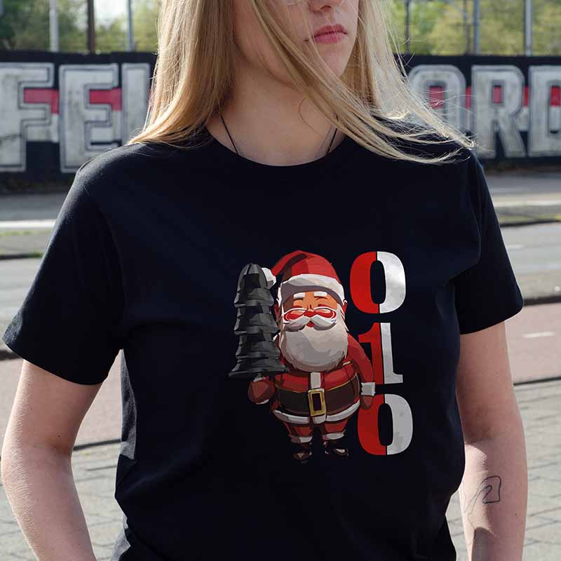 T-shirt regular zwart - Kerst 010 Beer