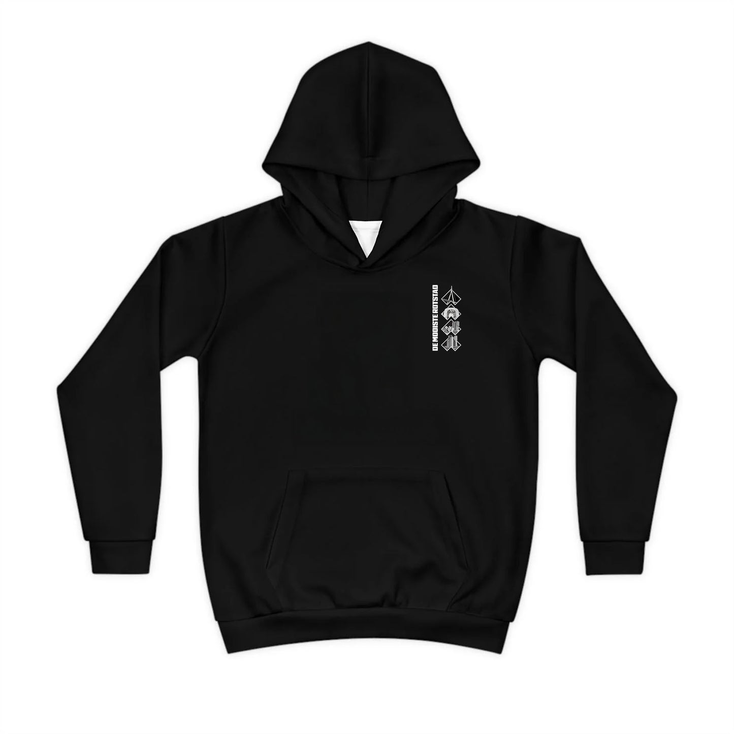 Hoodie regular zwart - kids - De Mooiste Rotstad