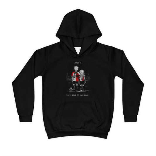 Hoodie regular zwart - kids - Liefde is samen naar de kuip gaan