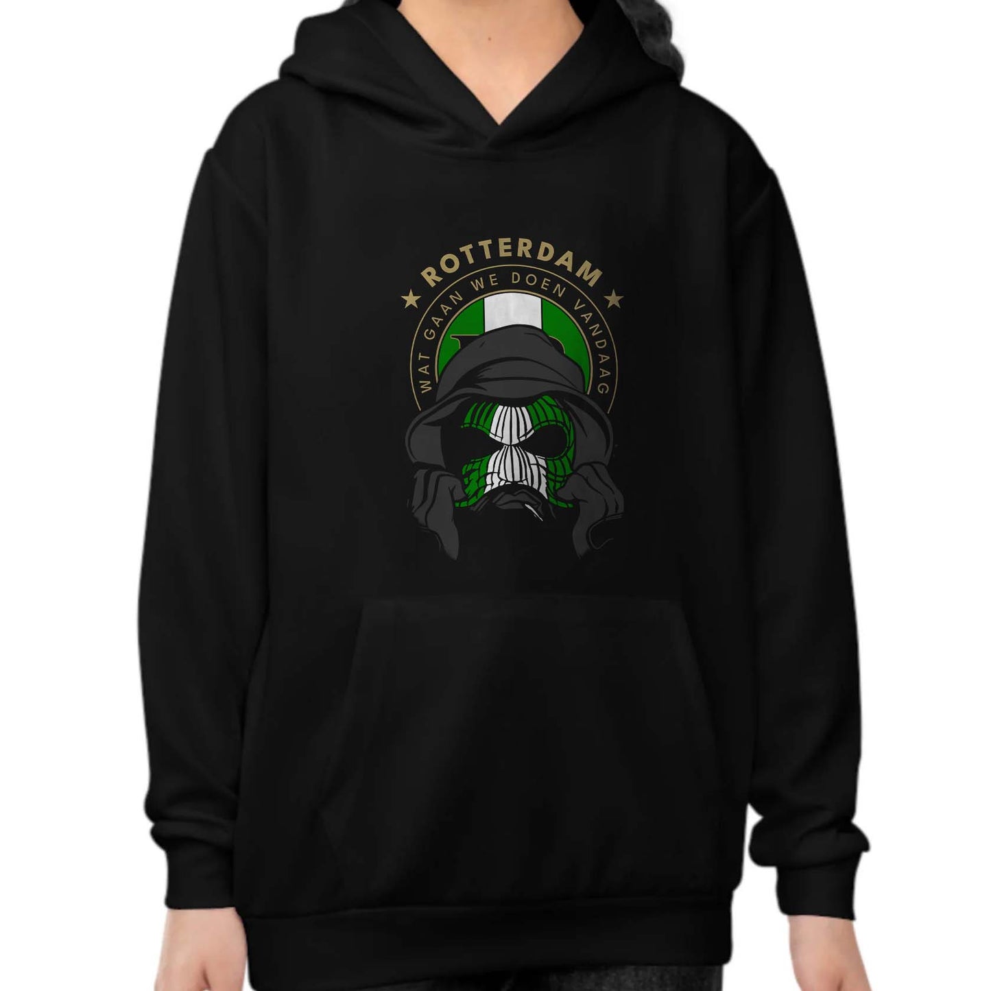Hoodie regular zwart - kids - FR masker
