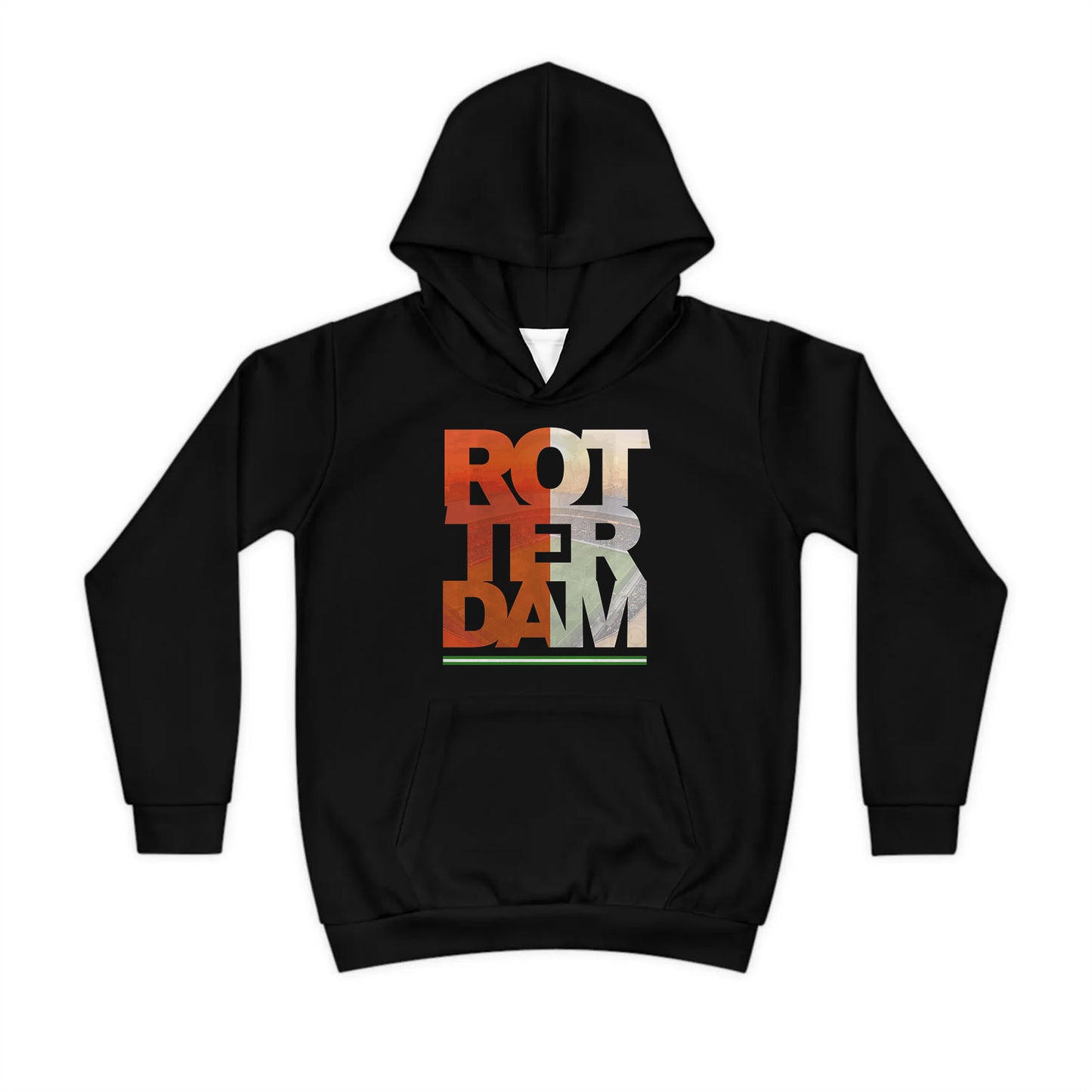 Hoodie regular zwart - kids - ROT TER DAM