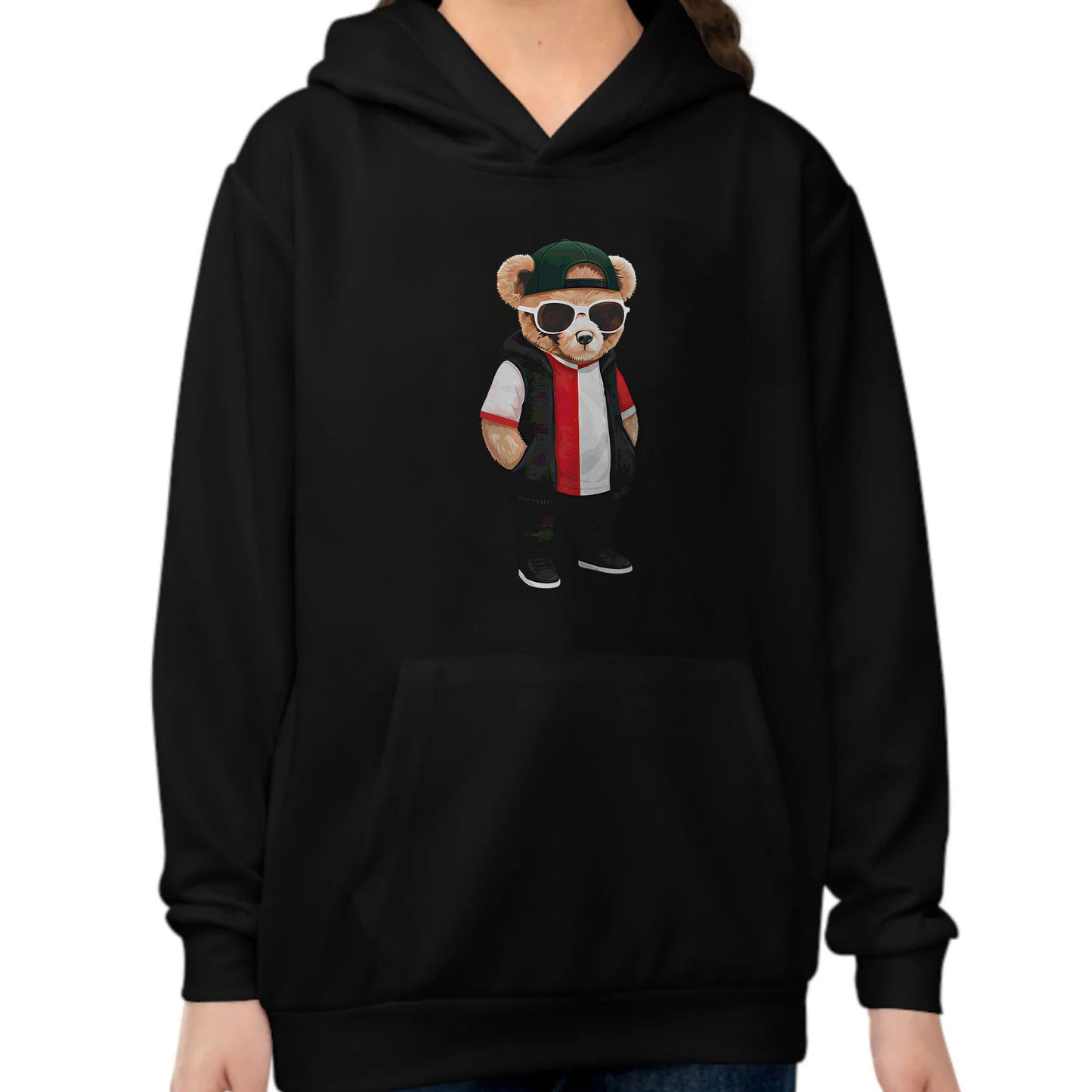 Hoodie regular - kids - Hand in zakken beer
