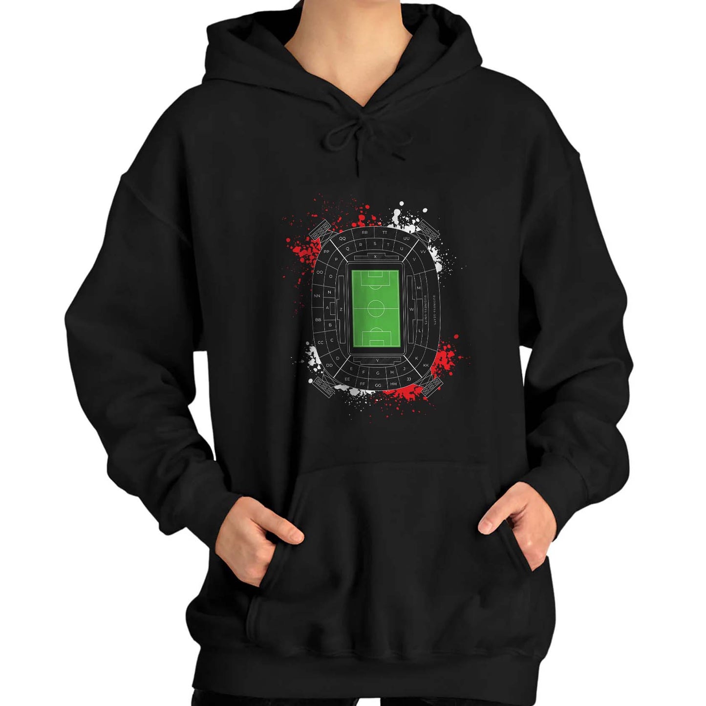 Hoodie relax zwart - Rood wit Kuip