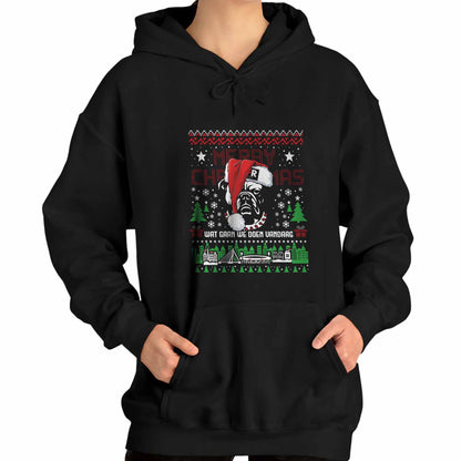 Kerst hoodie relax zwart - FR Kerst Bull Dog