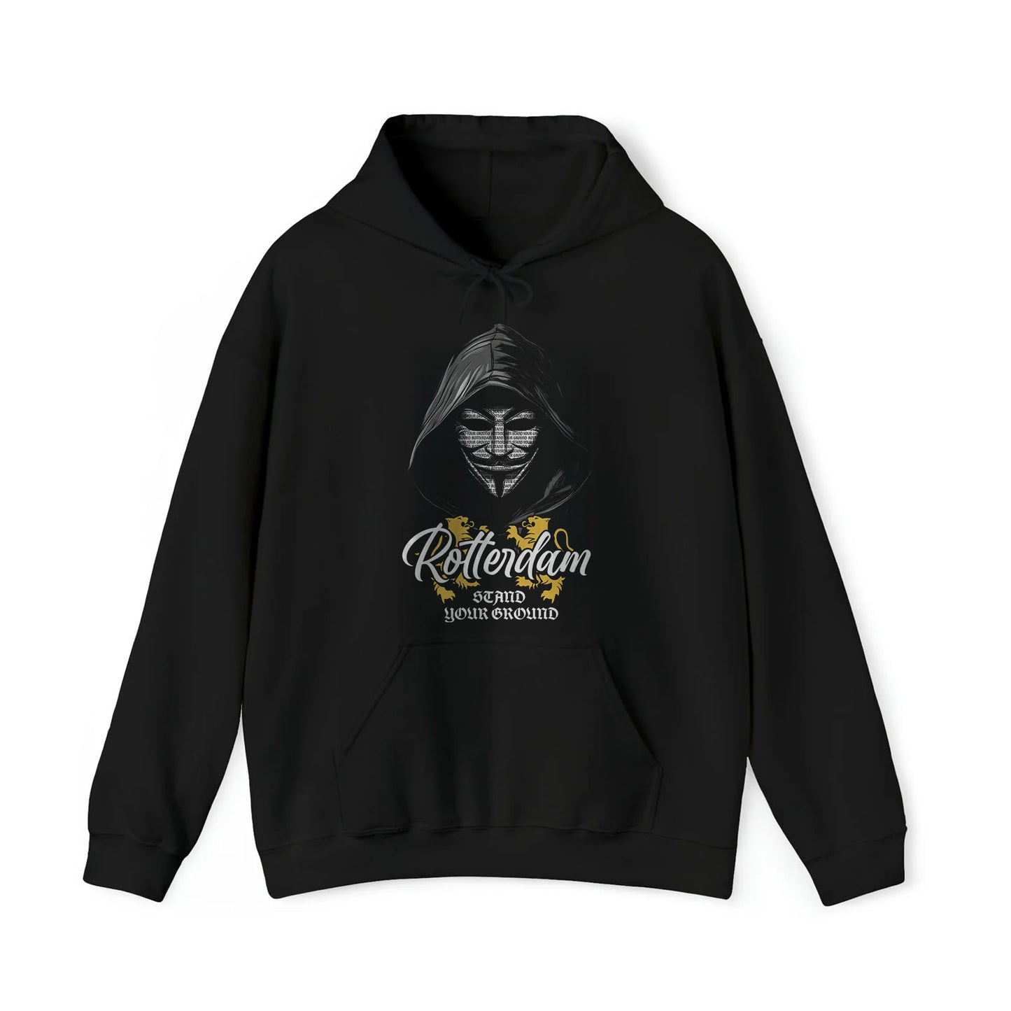 Hoodie relax zwart - Vendetta - Rotterdam stand your ground