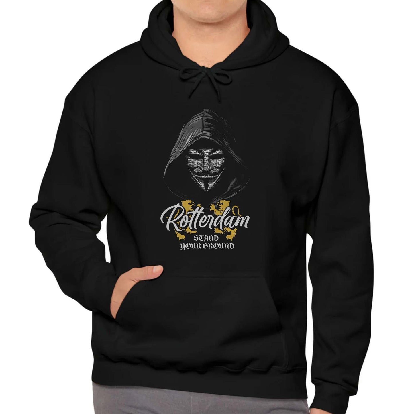 Hoodie relax zwart - Vendetta - Rotterdam stand your ground
