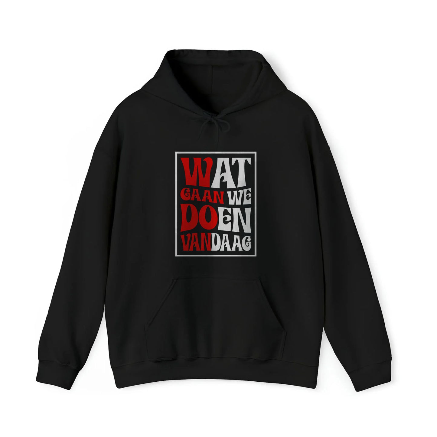 Hoodie relax - Rood wit - Wat gaan doen vandaag