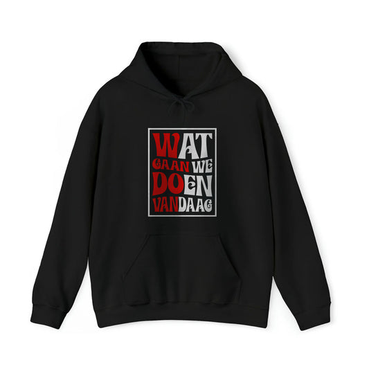 Hoodie relax - Rood wit - Wat gaan doen vandaag