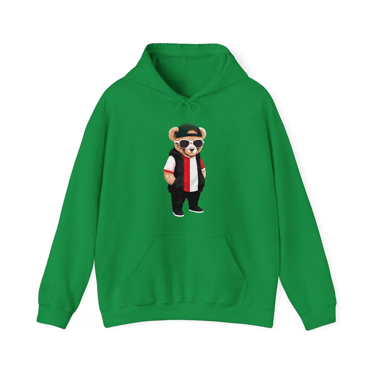 Hoodie relax - Hand in zakken beer