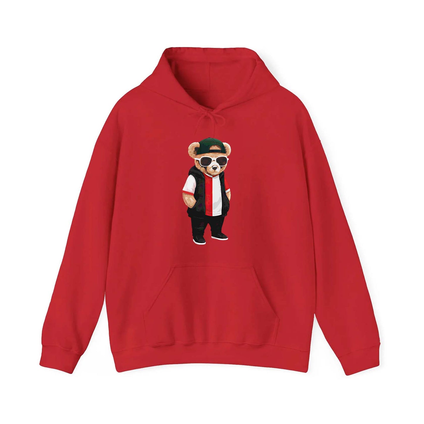 Hoodie relax - Hand in zakken beer