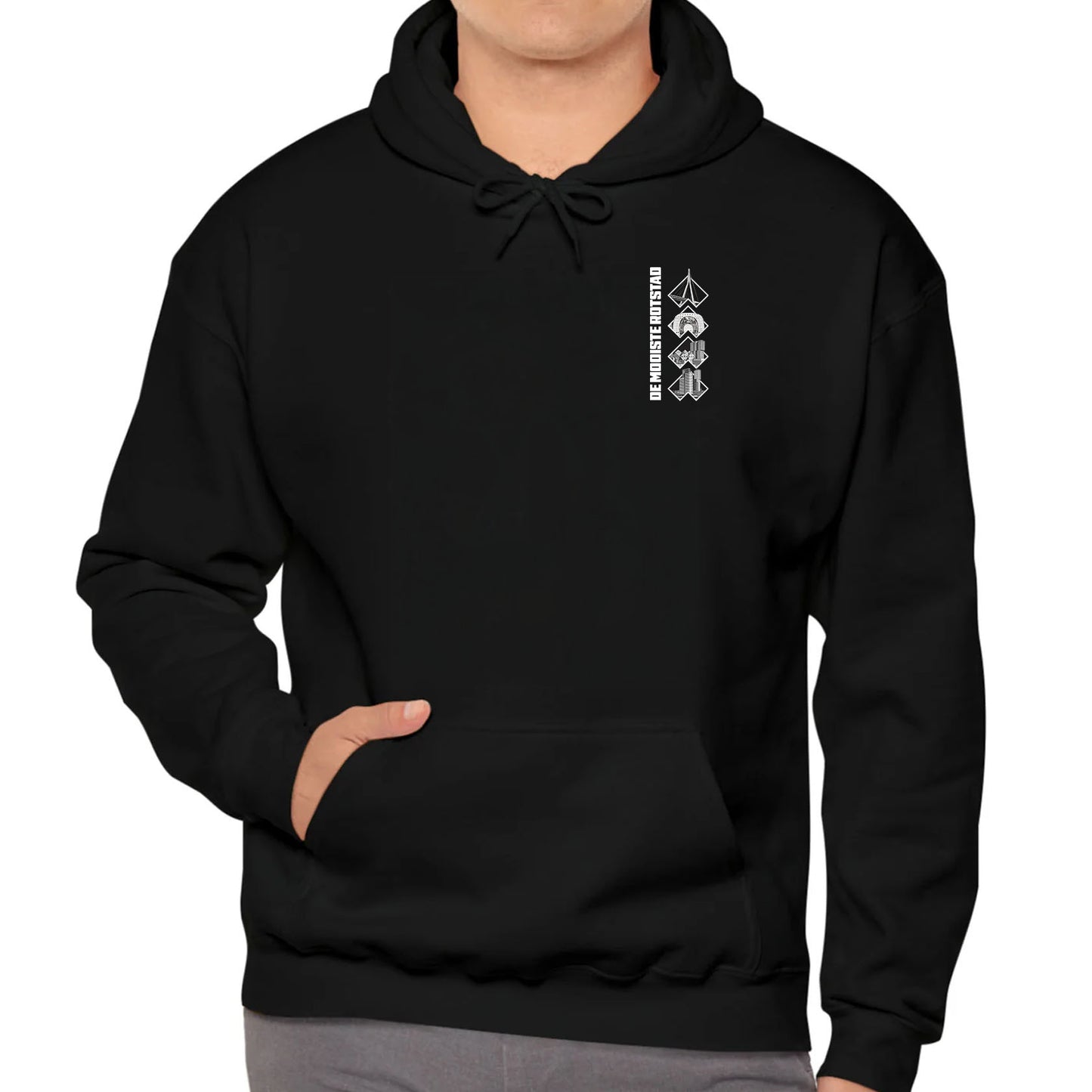 Hoodie relax zwart - De Mooiste Rotstad