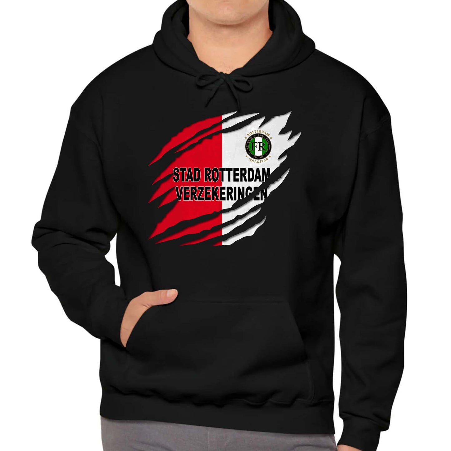 Hoodie relax zwart - Stad Rotterdam Verzekeringen