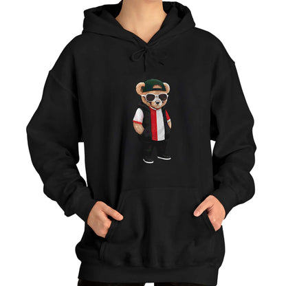 Hoodie relax - Hand in zakken beer