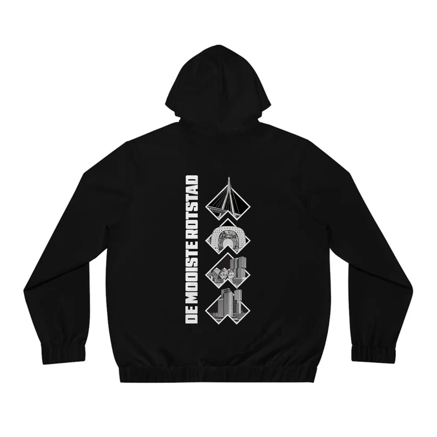 Hoodie met rits relax zwart - De Mooiste Rotstad