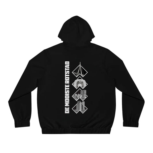 Hoodie met rits relax zwart - De Mooiste Rotstad