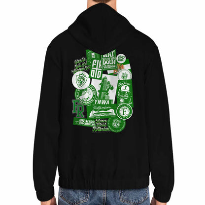 Hoodie met rits relax zwart - FR Stickers