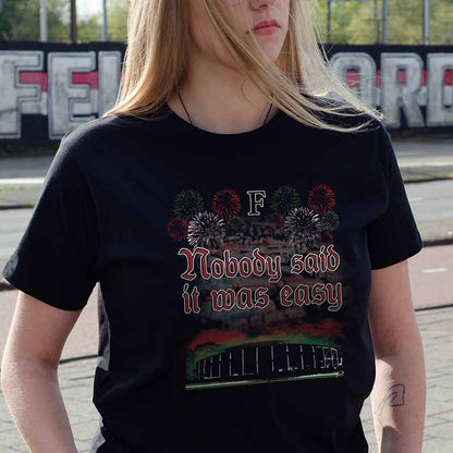 T-shirt regular zwart - Nobody said it was easy