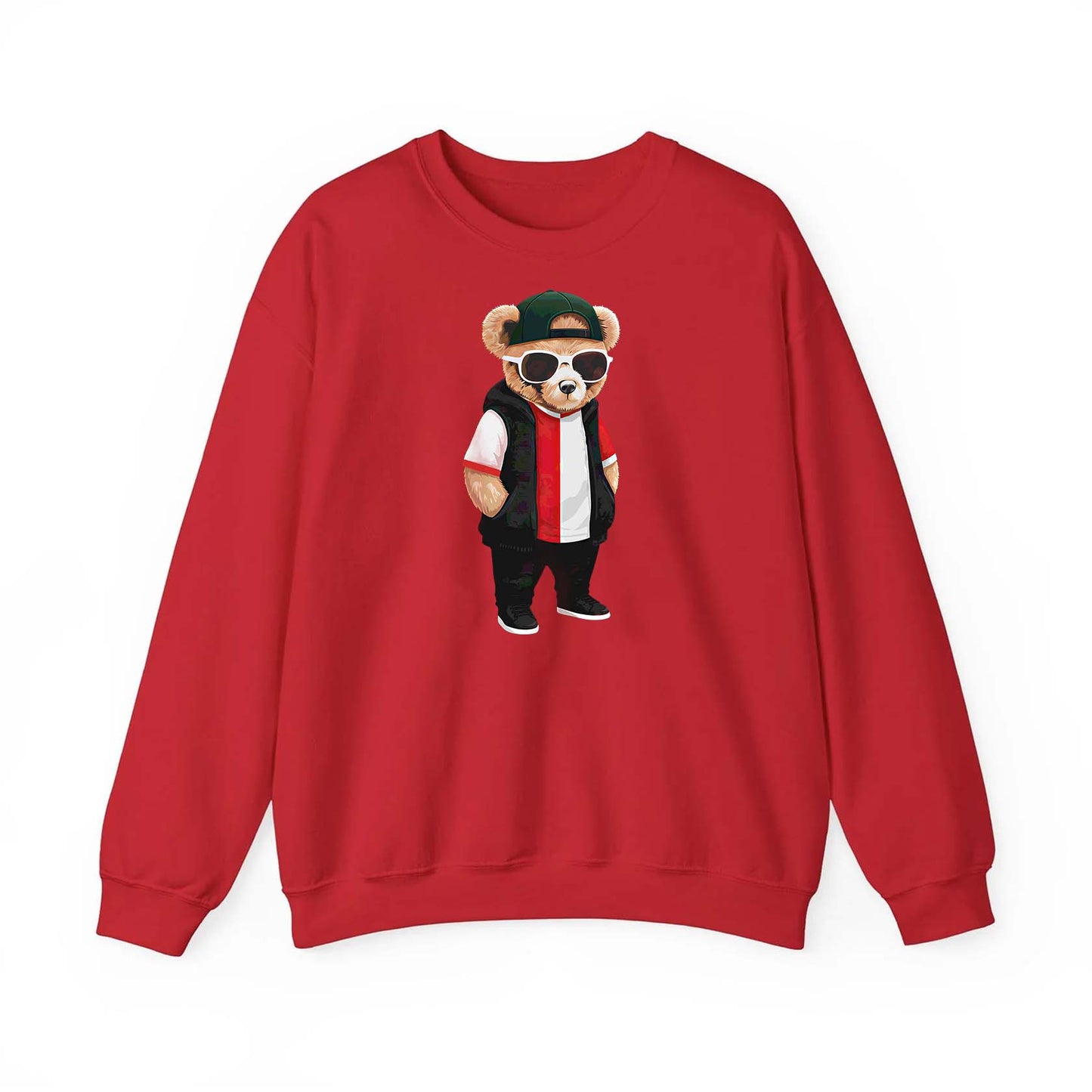 Sweater regular zwart - Hand in zakken beer