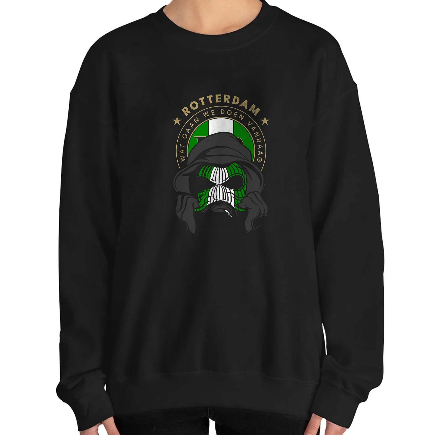 Sweater regular zwart - FR masker