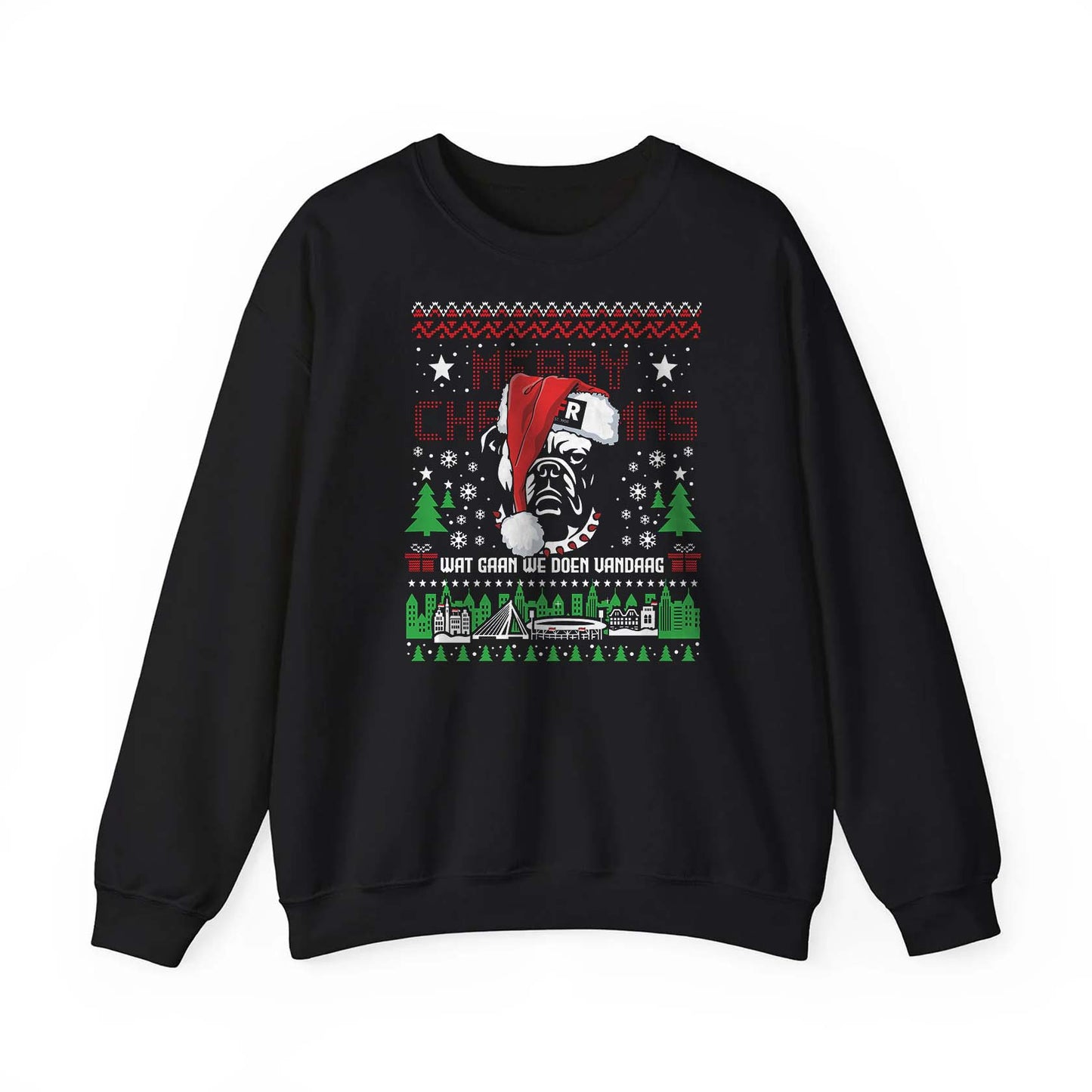 Kerst sweater regular zwart - FR Bull Dog Kersttrui 🎄✨