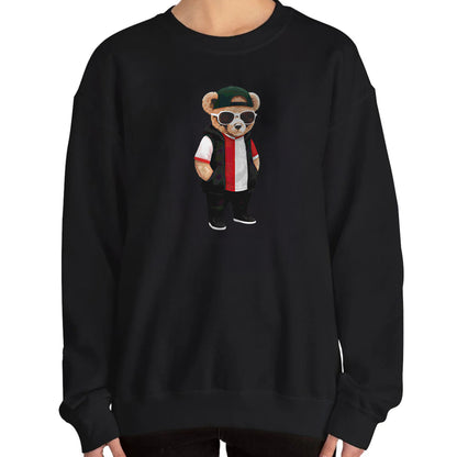 Sweater regular zwart - Hand in zakken beer