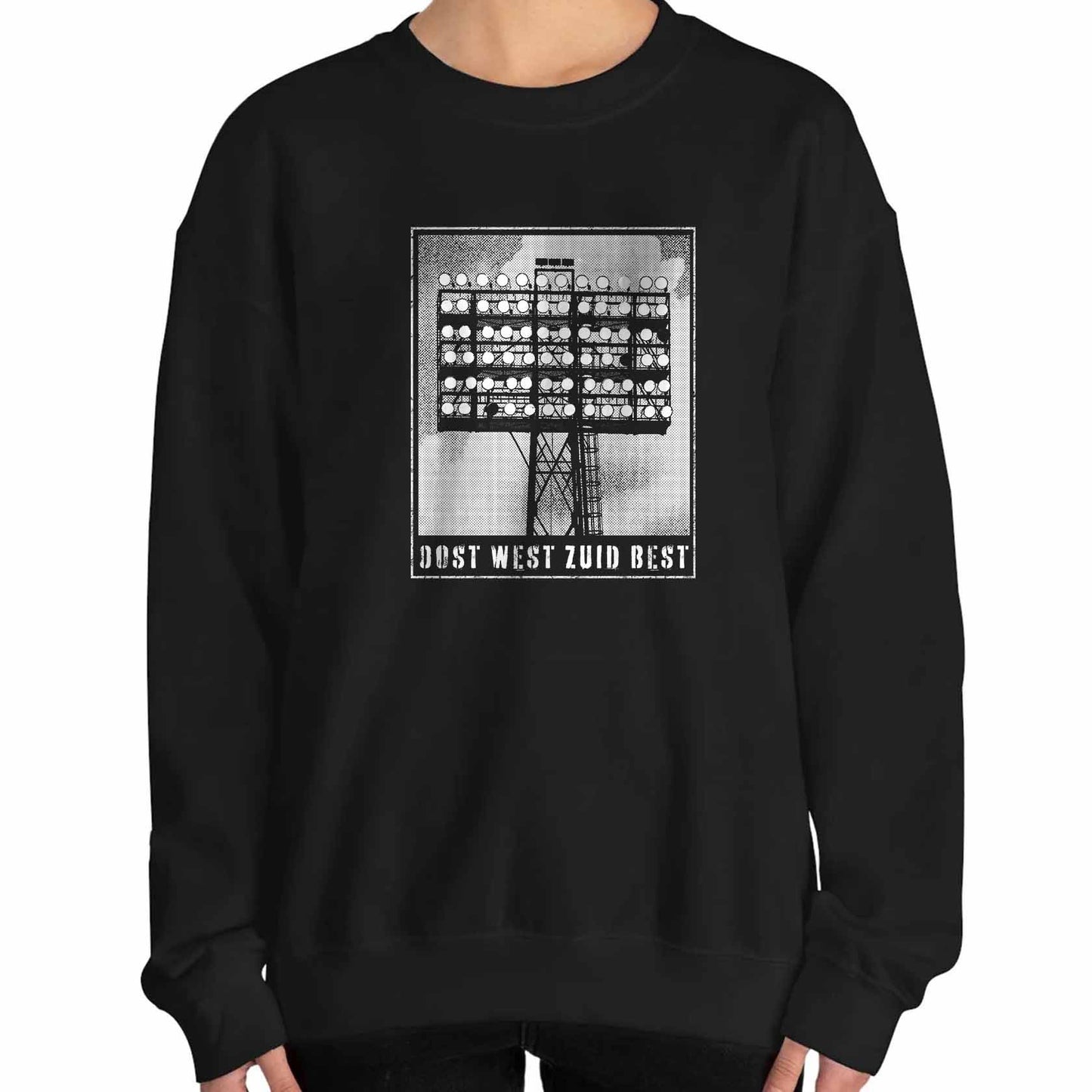 Sweater zwart regular - Oost west zuid best - Lichtmast