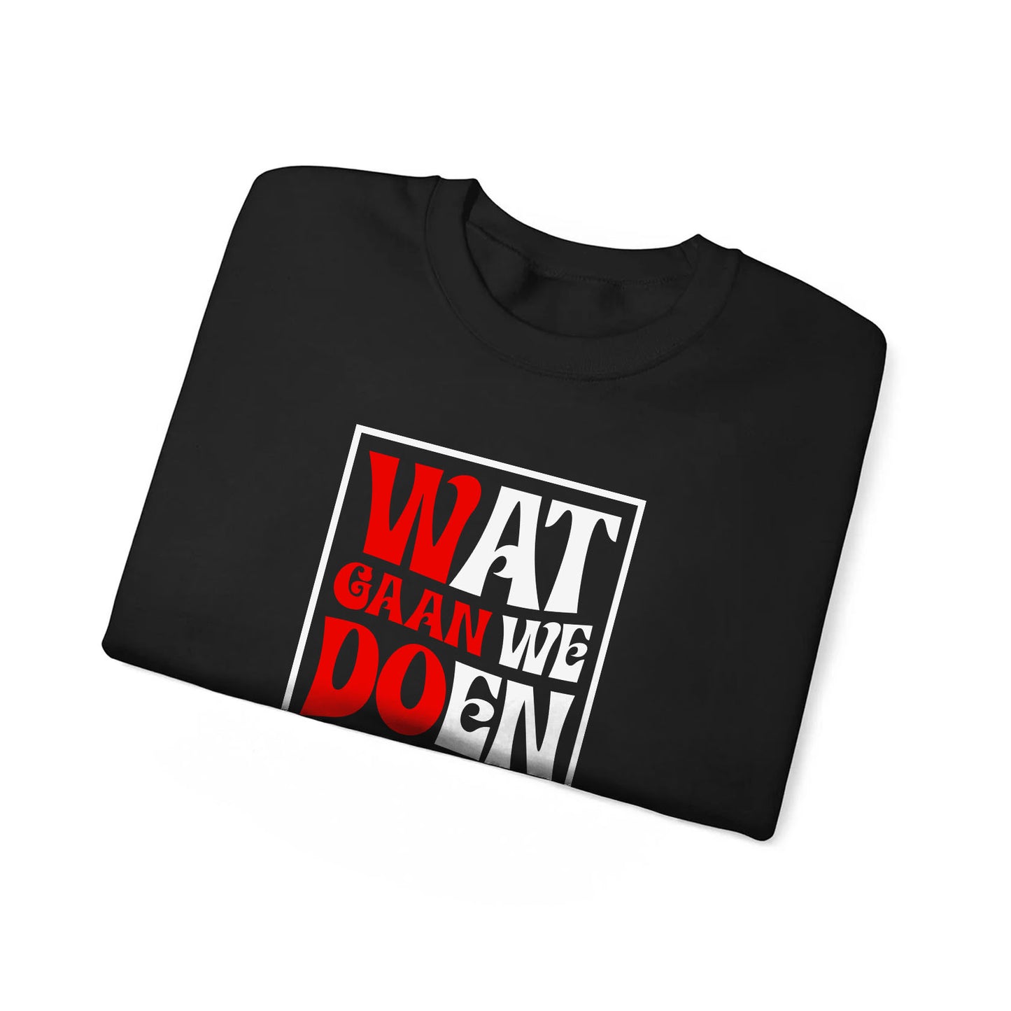 Sweater zwart regular - Rood wit - Wat gaan doen vandaag