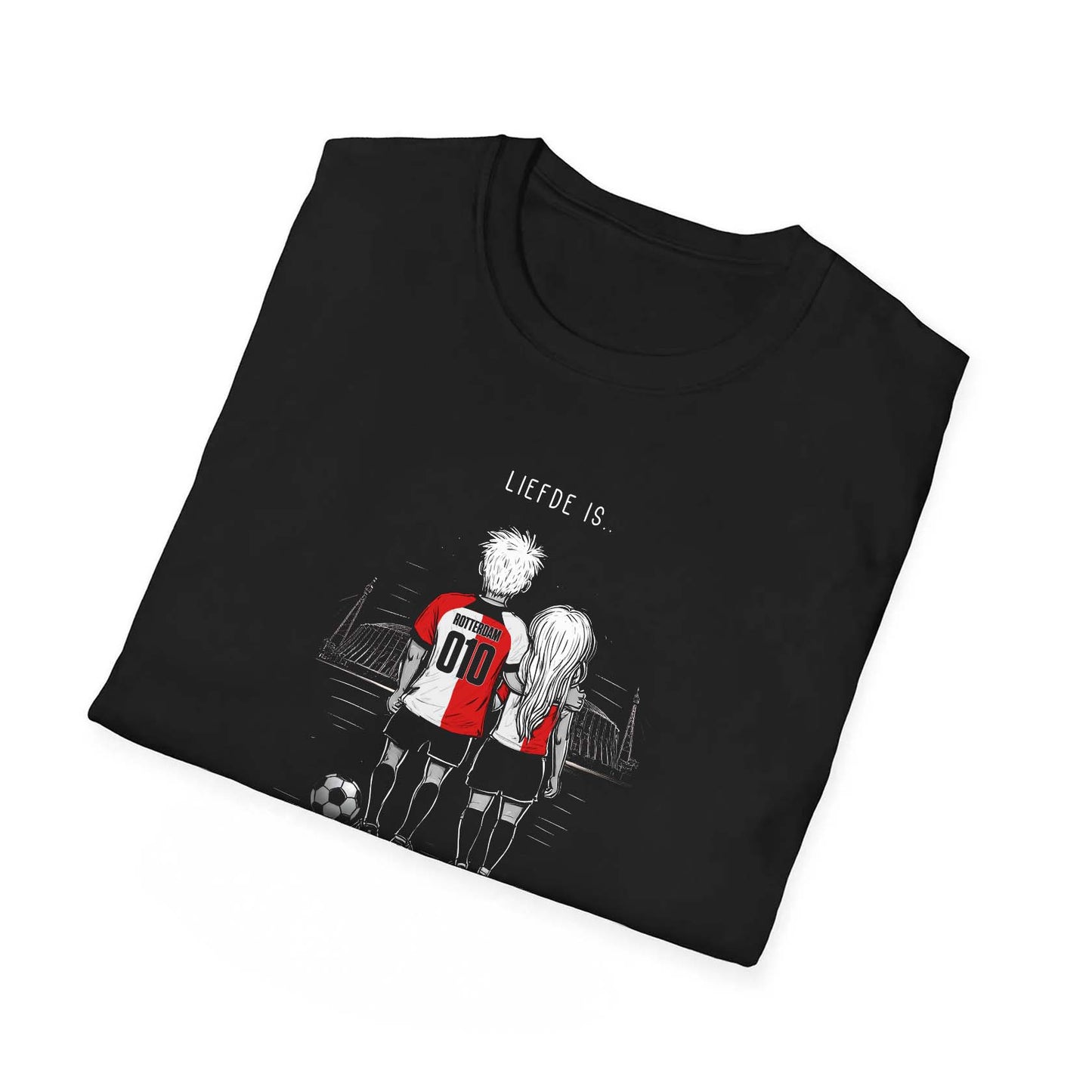 T-shirt regular zwart - Liefde is samen naar de kuip gaan
