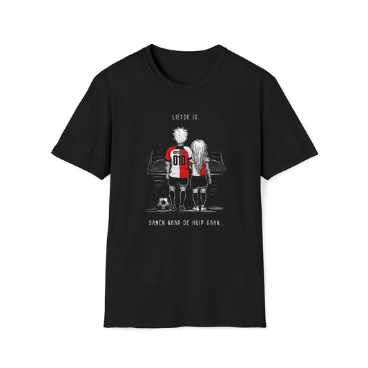 T-shirt regular zwart - Liefde is samen naar de kuip gaan