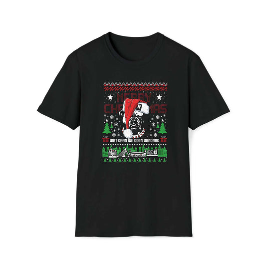Kerst t-shirt regular zwart - FR Kerst Bull Dog