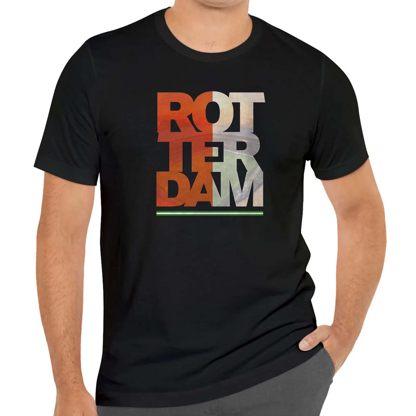 T-shirt regular zwart - ROT TER DAM