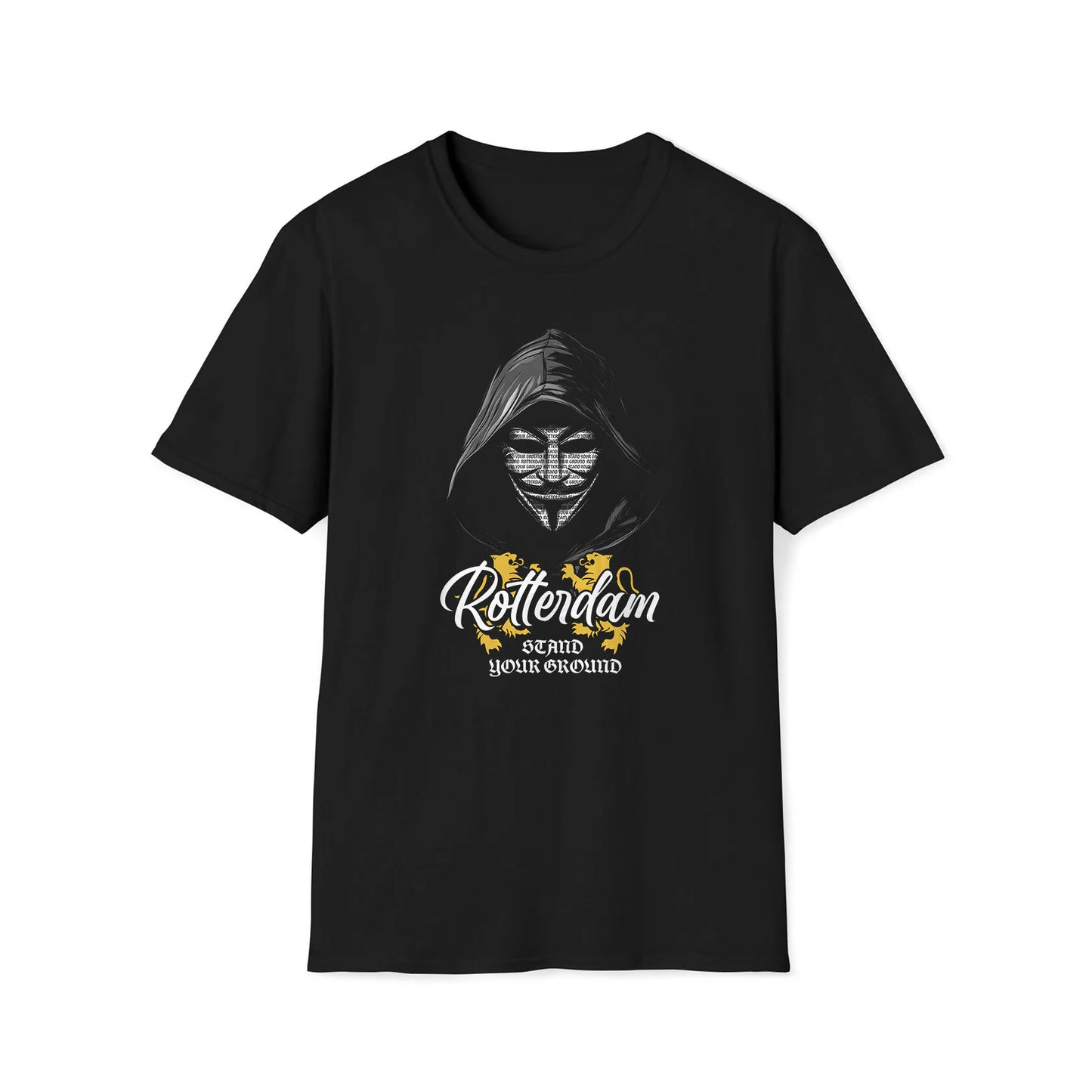 T-shirt regular zwart - Vendetta - Rotterdam stand your ground
