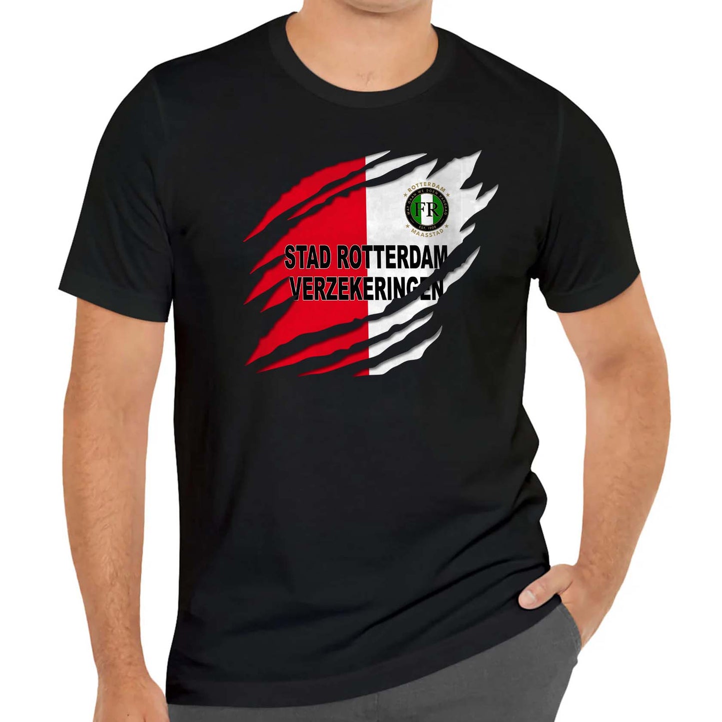 T-shirt regular zwart - Stad Rotterdam Verzekeringen