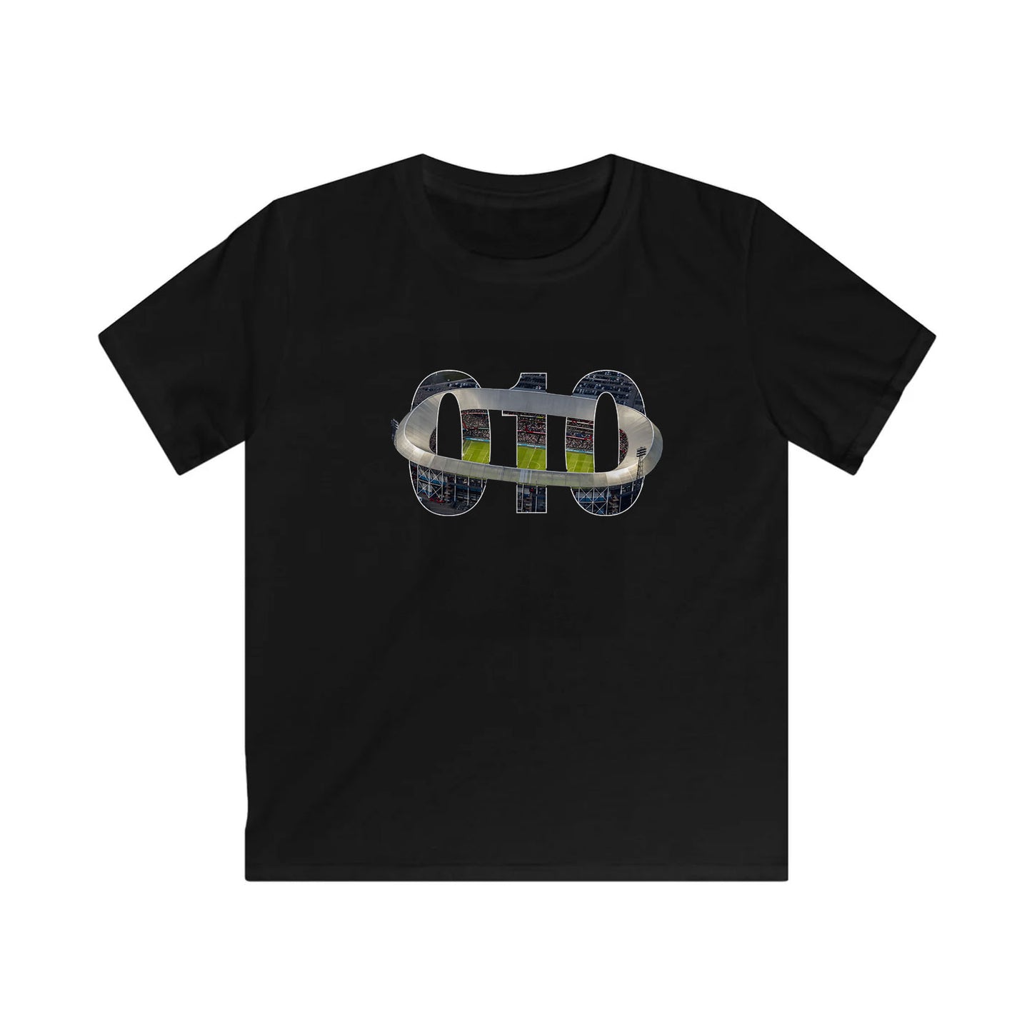 T-shirt regular zwart - kids - 010 Stadion