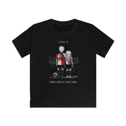 T-shirt regular zwart - kids - Liefde is samen naar de kuip gaan