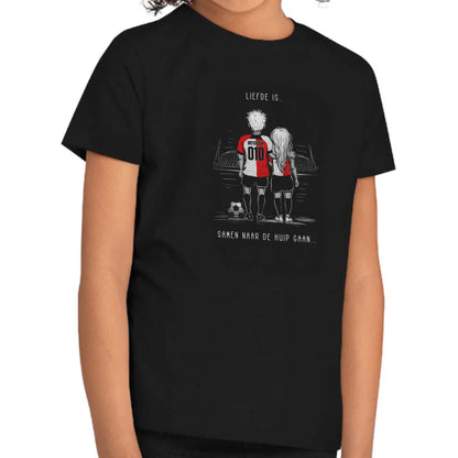 T-shirt regular zwart - kids - Liefde is samen naar de kuip gaan