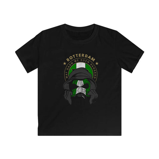 T-shirt regular zwart - kids - FR masker