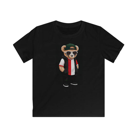 T-shirt regular zwart - kids - Hand in zakken beer