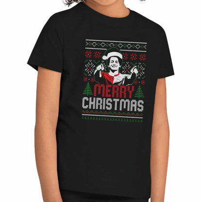 Kerst t-shirt regular zwart - kids - Ayase Merry Christmas