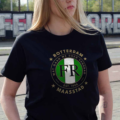 T-shirt regular - FR - Wat gaan we doen vandaag - logo voor groot