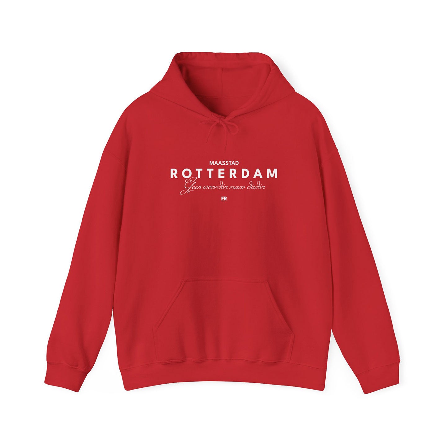 Hoodie relax - Rotterdam - Geen woorden maar daden - logo voor groot