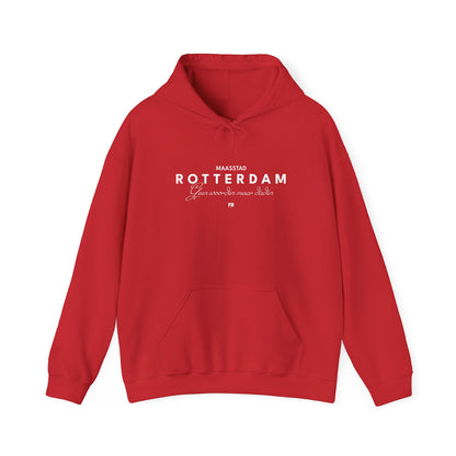 Hoodie relax - Rotterdam - Geen woorden maar daden - logo voor groot