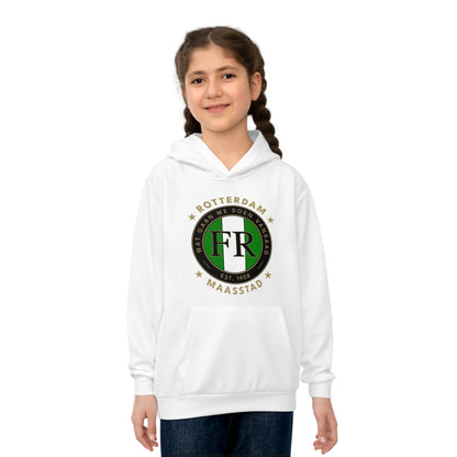 Hoodie regular wit - kids - FR - Wat gaan we doen vandaag - logo voor groot