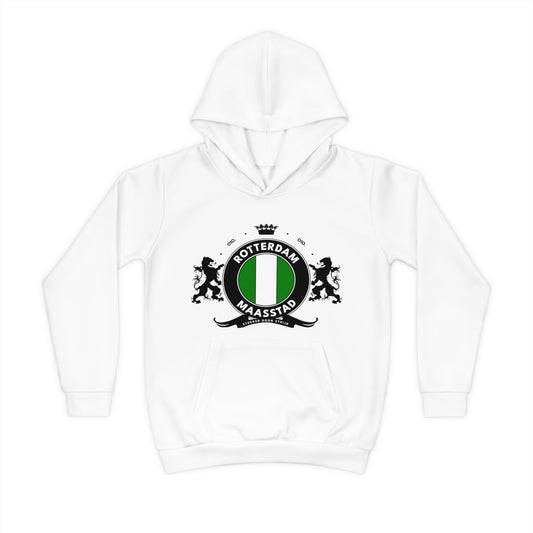 Hoodie regular wit - kids - Het wapen van Rotterdam - logo voor groot