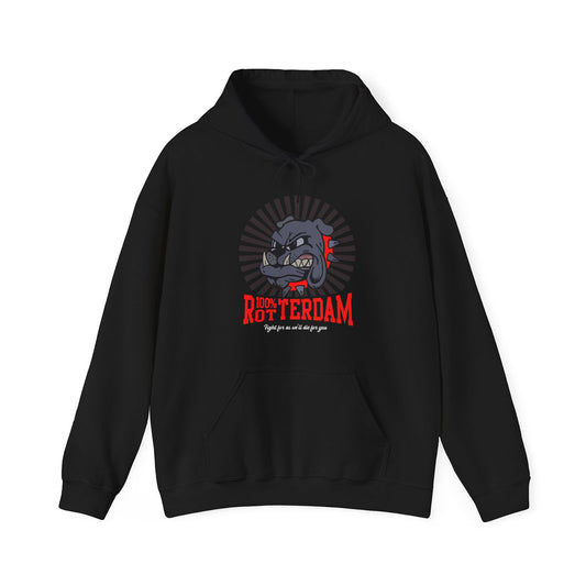 Hoodie relax - 100% Rotterdam - Bulldog - logo voor groot