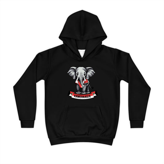 Hoodie regular zwart - kids - Kameraadje olifant - logo voor groot