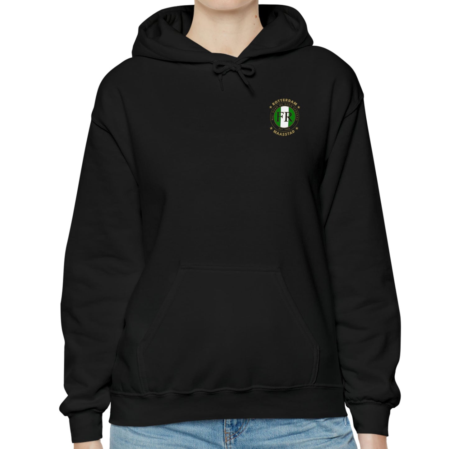Hoodie relax - FR - Wat gaan we doen vandaag - logo links